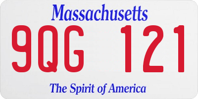 MA license plate 9QG121