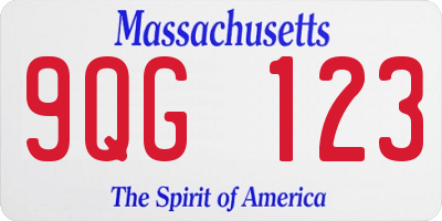 MA license plate 9QG123