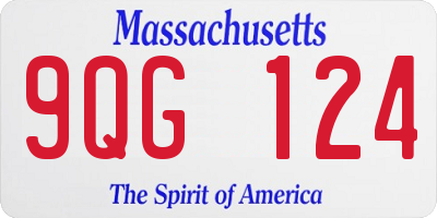 MA license plate 9QG124