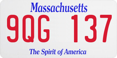 MA license plate 9QG137