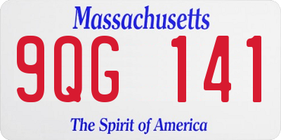 MA license plate 9QG141