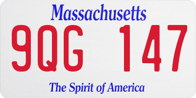 MA license plate 9QG147