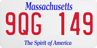 MA license plate 9QG149