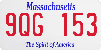 MA license plate 9QG153