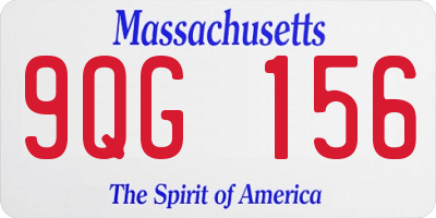 MA license plate 9QG156