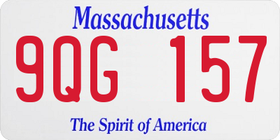MA license plate 9QG157