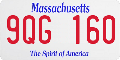 MA license plate 9QG160