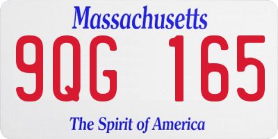 MA license plate 9QG165