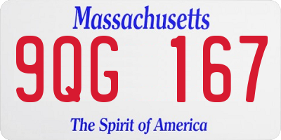 MA license plate 9QG167