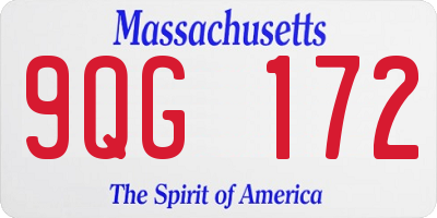 MA license plate 9QG172