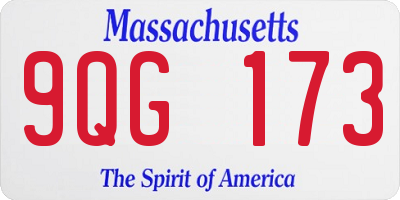 MA license plate 9QG173