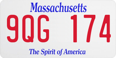 MA license plate 9QG174