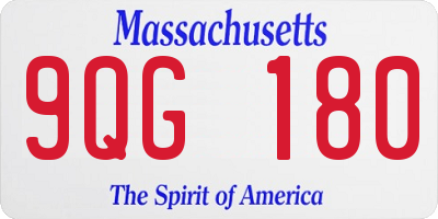 MA license plate 9QG180