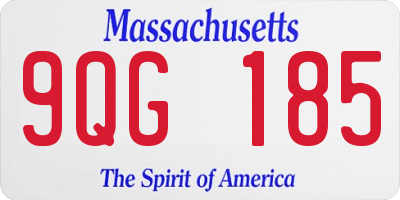 MA license plate 9QG185