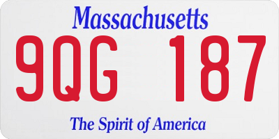 MA license plate 9QG187