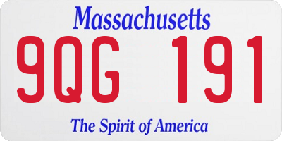 MA license plate 9QG191