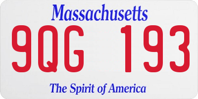 MA license plate 9QG193