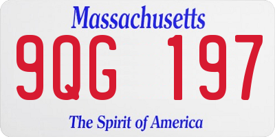 MA license plate 9QG197