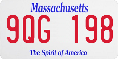 MA license plate 9QG198