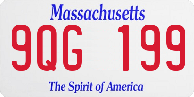 MA license plate 9QG199