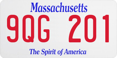 MA license plate 9QG201