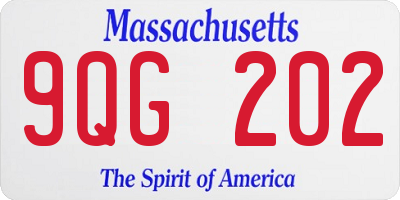 MA license plate 9QG202