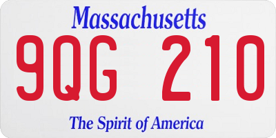 MA license plate 9QG210