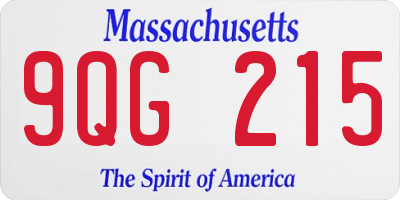 MA license plate 9QG215