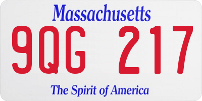 MA license plate 9QG217