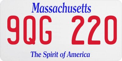 MA license plate 9QG220