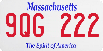 MA license plate 9QG222