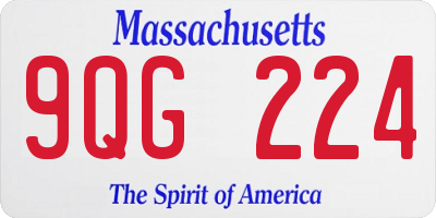 MA license plate 9QG224