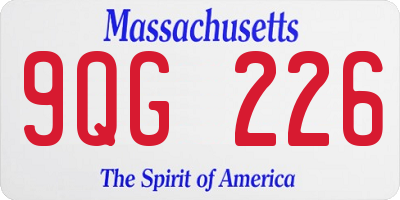 MA license plate 9QG226