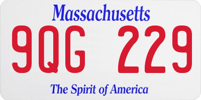 MA license plate 9QG229