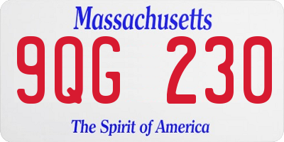 MA license plate 9QG230
