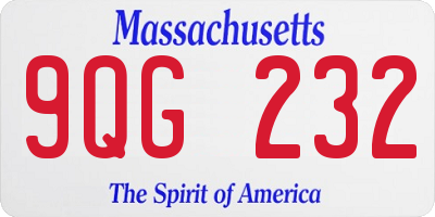 MA license plate 9QG232