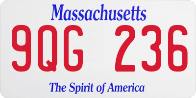 MA license plate 9QG236
