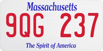 MA license plate 9QG237