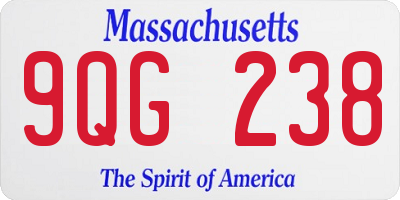 MA license plate 9QG238