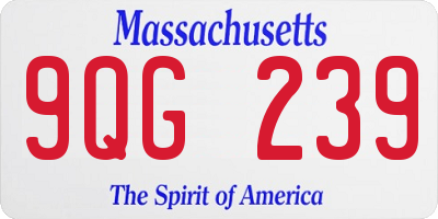 MA license plate 9QG239