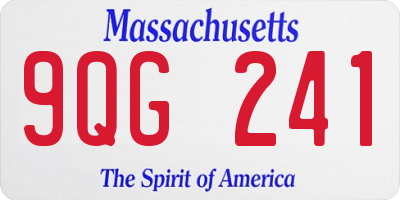 MA license plate 9QG241