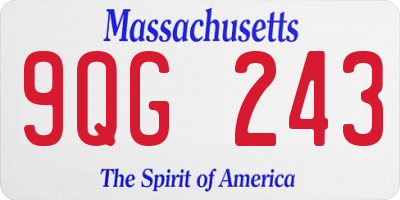 MA license plate 9QG243
