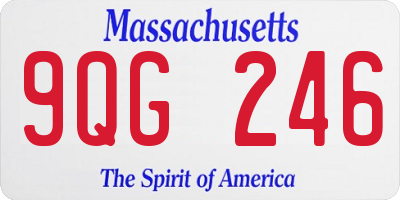 MA license plate 9QG246