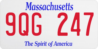 MA license plate 9QG247