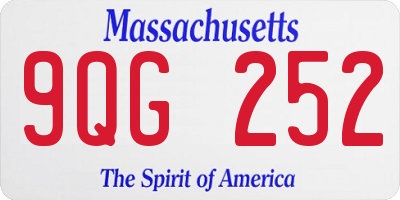MA license plate 9QG252