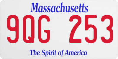 MA license plate 9QG253