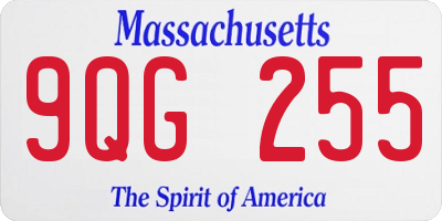 MA license plate 9QG255