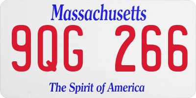 MA license plate 9QG266