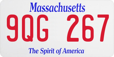 MA license plate 9QG267