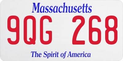 MA license plate 9QG268